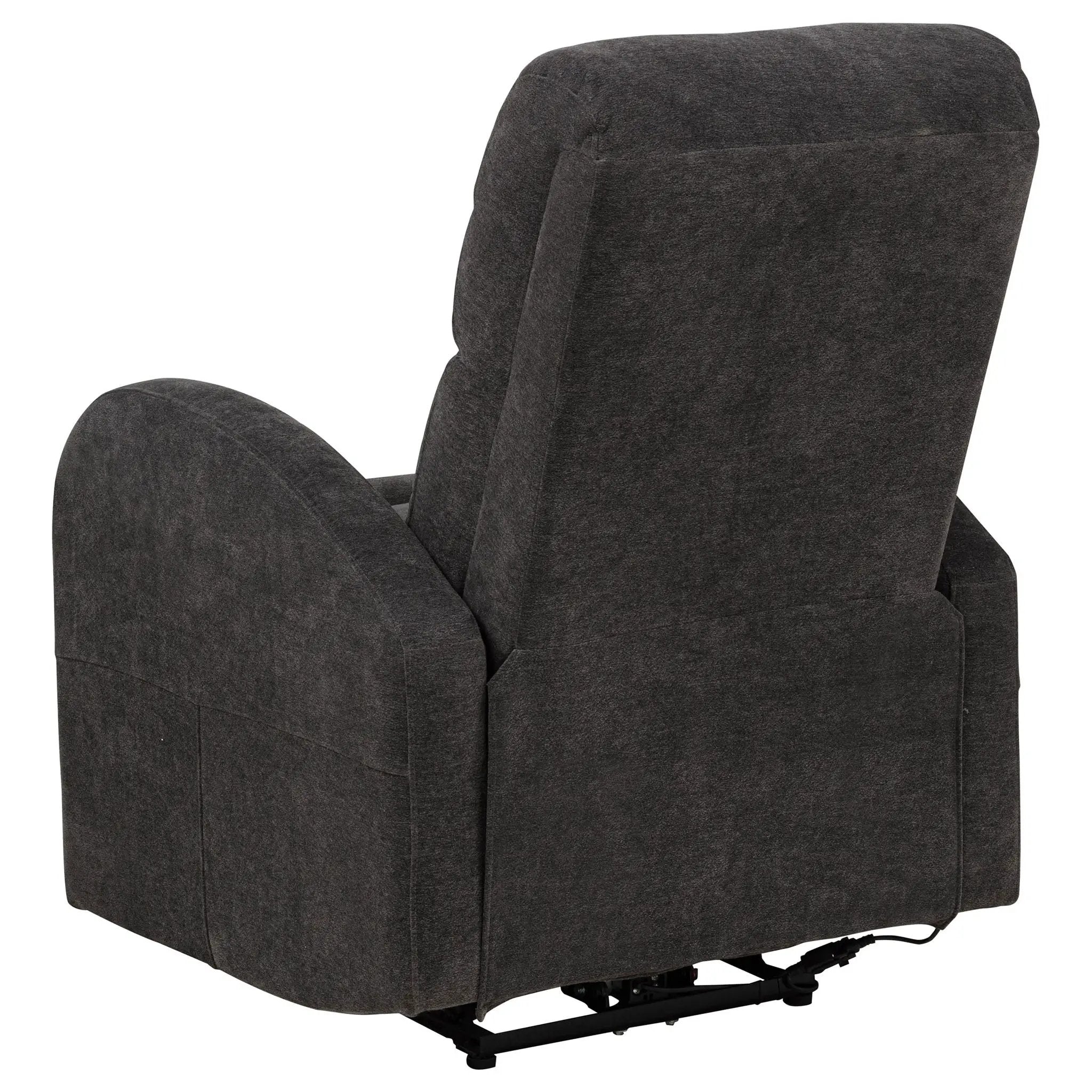 Grant Fabric Upholstered Power Recliner Chair Charcoal Grey by Unique Piece Furniture
