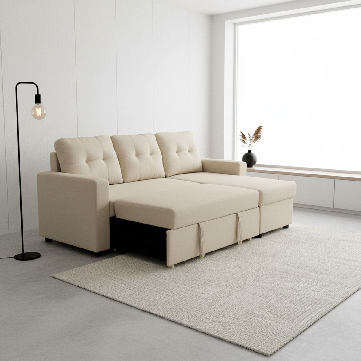 Convertible L Shaped Sectional Sleeper Sofa Bed, Saving Pull Out Couch, photo 20 of 23