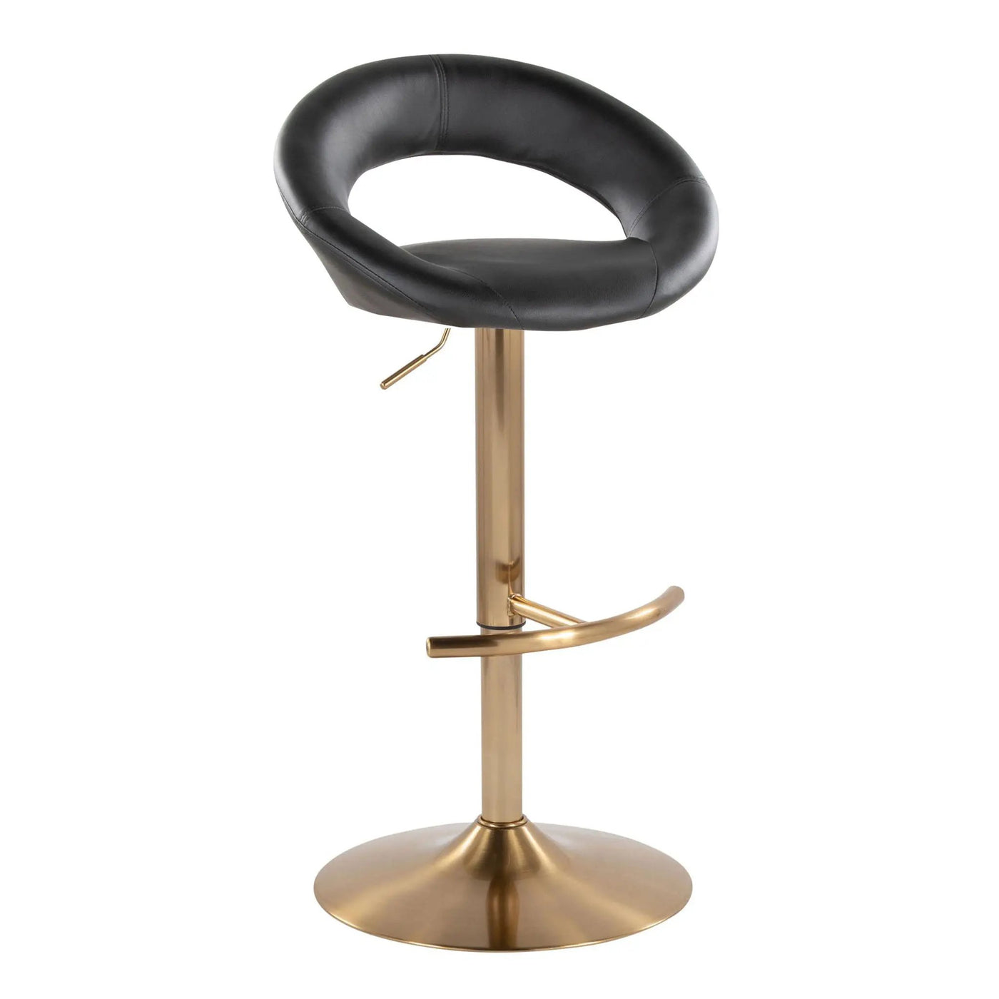Posh - Contemporary / Glam Adjustable Barstool With Swivel With Rounded T Footrest (Set of 2) by HouseOfZazla
