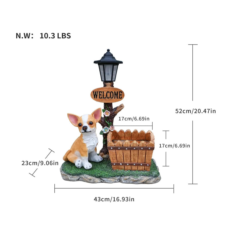 Sitting Chihuahua Dog Planter Statue by HouseOfZazla