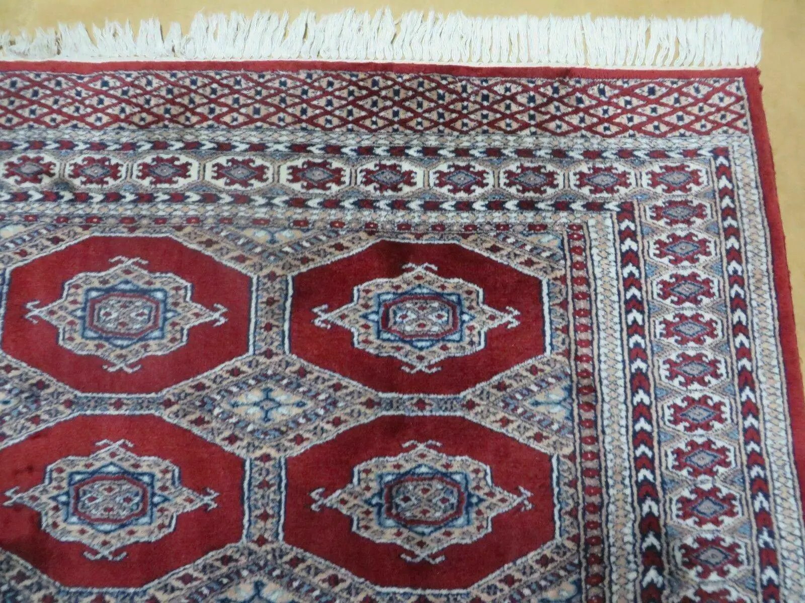 4' X 6' Vintage Handmade Pakistan Turkoman Bokhara Fine Woven Wool Rug Nice by Jewel Rugs