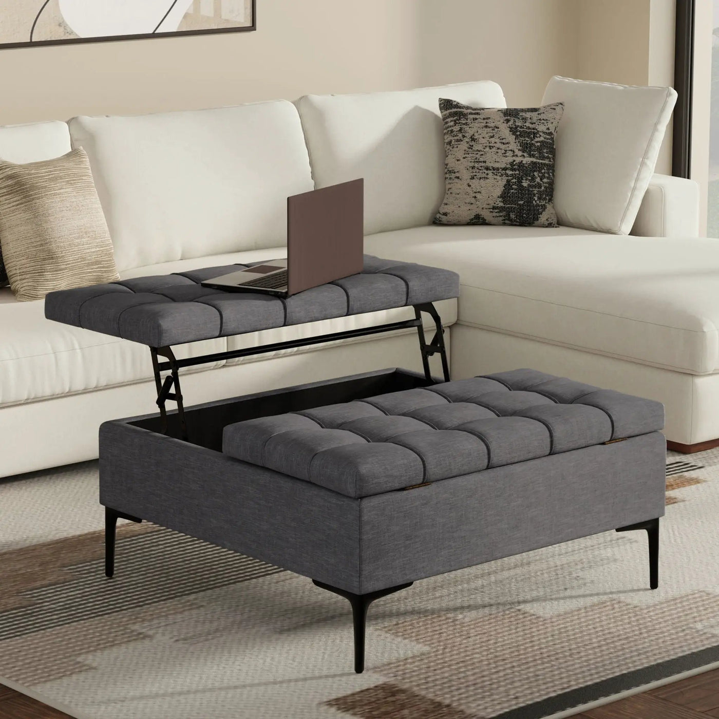 Laura - Lift Top Storage Ottoman by HouseOfZazla