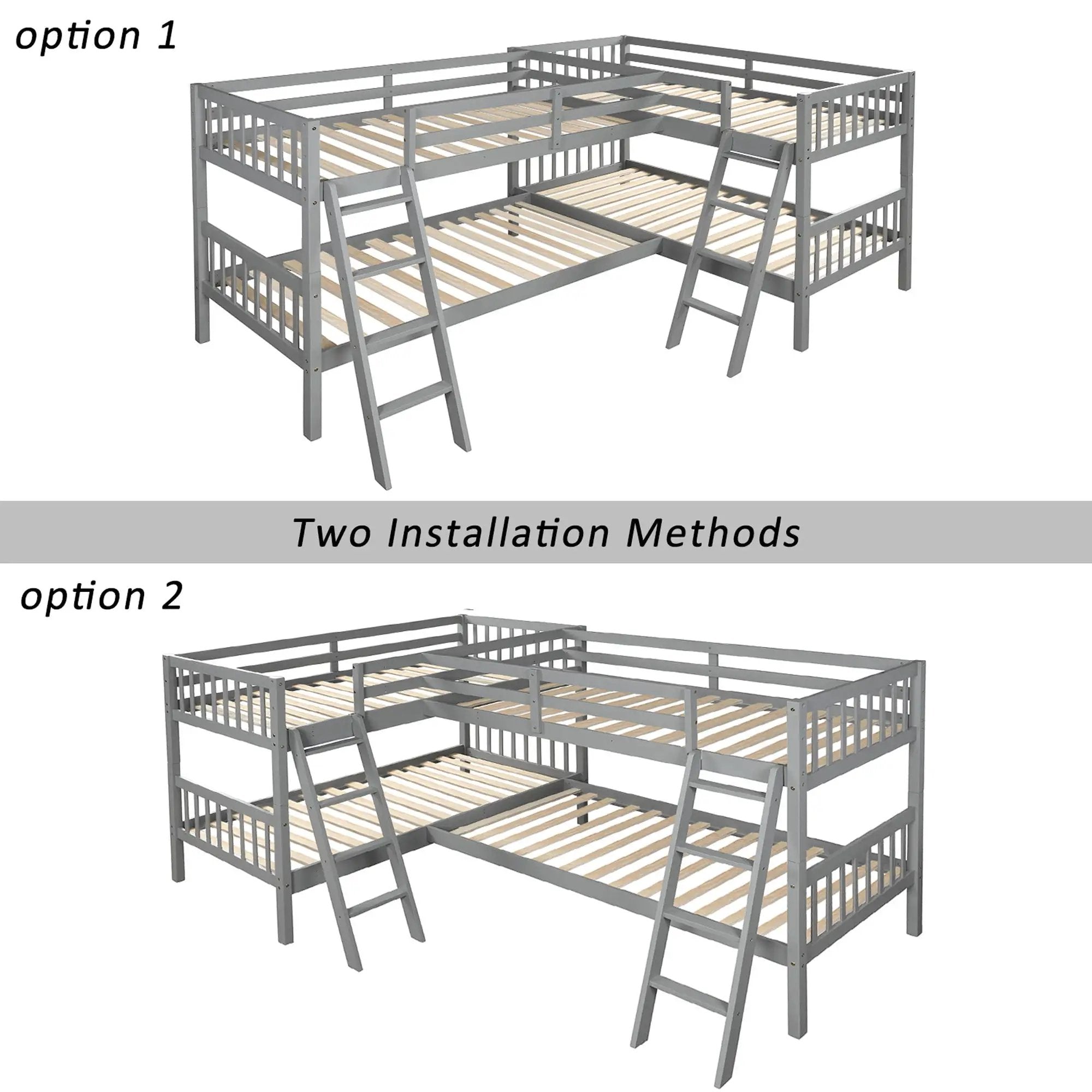 L Shaped Bunk Bed With Ladder by HouseOfZazla