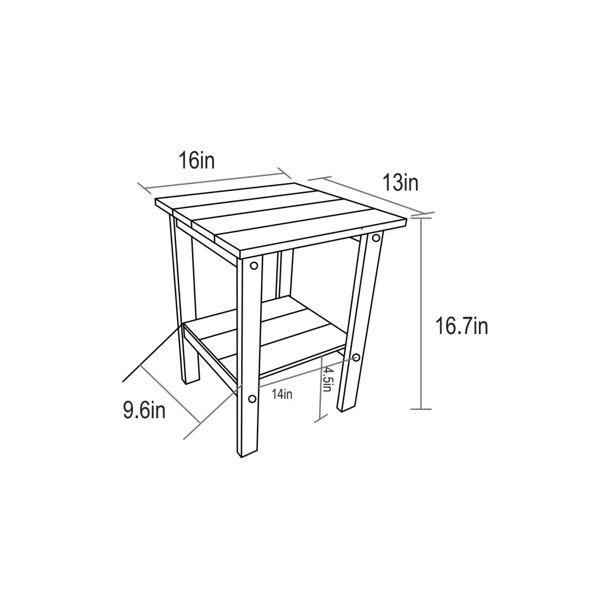 Folding Adirondack Chair with Side Table, 3-Piece Set by HouseOfZazla