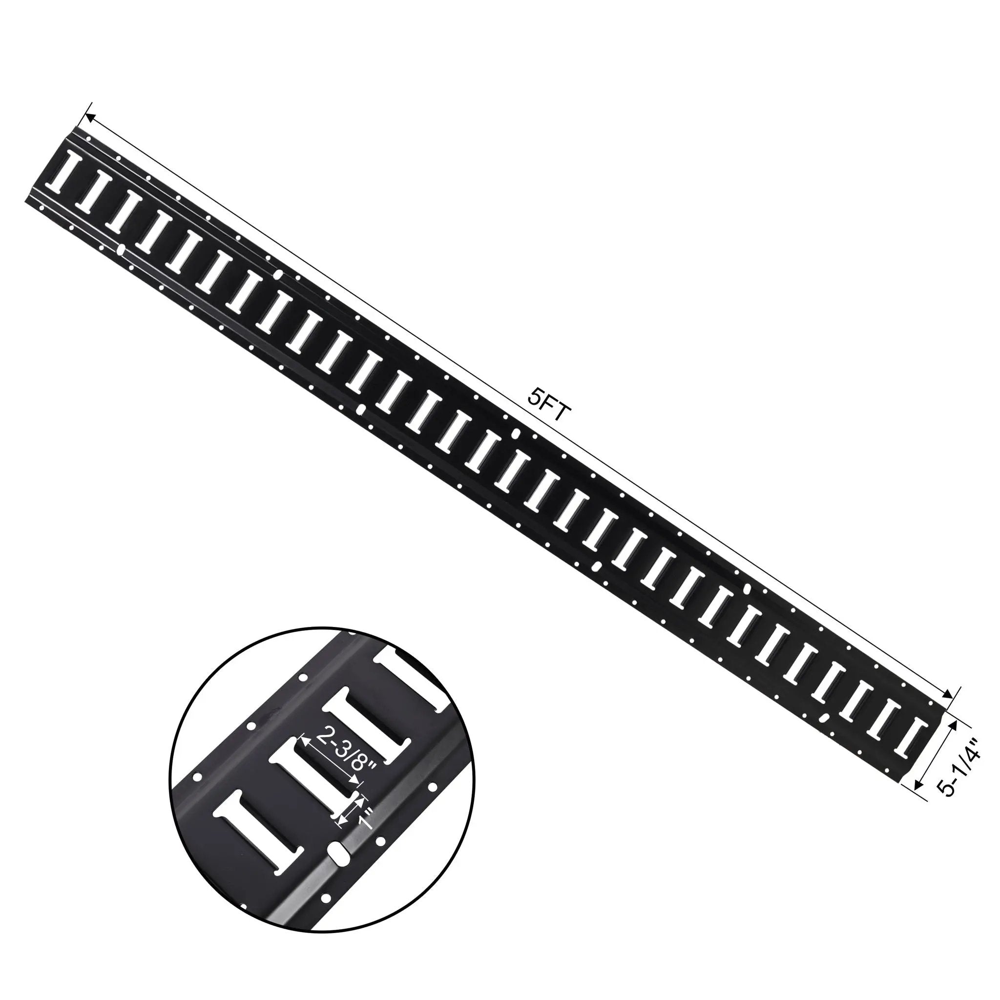 18 Pieces E Track Tie-Down Rail Kit For Trucks, Vans, And Garages With O-Ring Anchors And Ratchet Straps - Black by HouseOfZazla