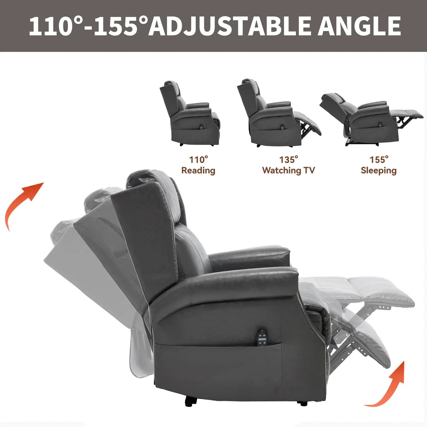Manual Recliner Chair With Heavy Duty Motion Mechanism, 8 Vibrating Nodes And 3 Massage Modes For Living Room by HouseOfZazla