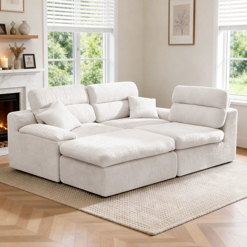 Corner Chaise Sofa With High Backrest by Unique Piece Furniture