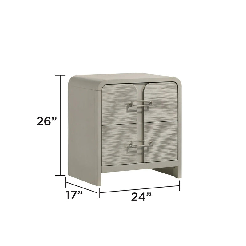 Aria - 2 Drawer Nightstand - Beige by HouseOfZazla