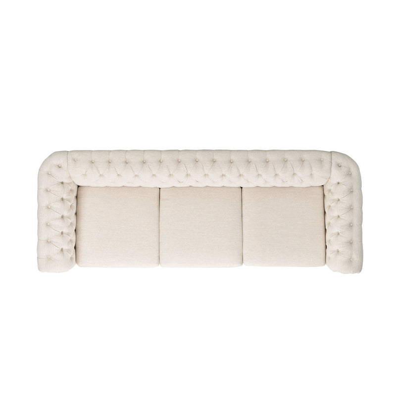 Chesterfield Style 3 Seater Sofa With Deep Button Tufting by HouseOfZazla