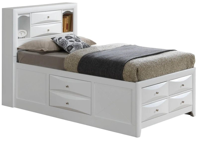 Modern Design Storage Bed With Bookcase Headboard by Unique Piece Furniture