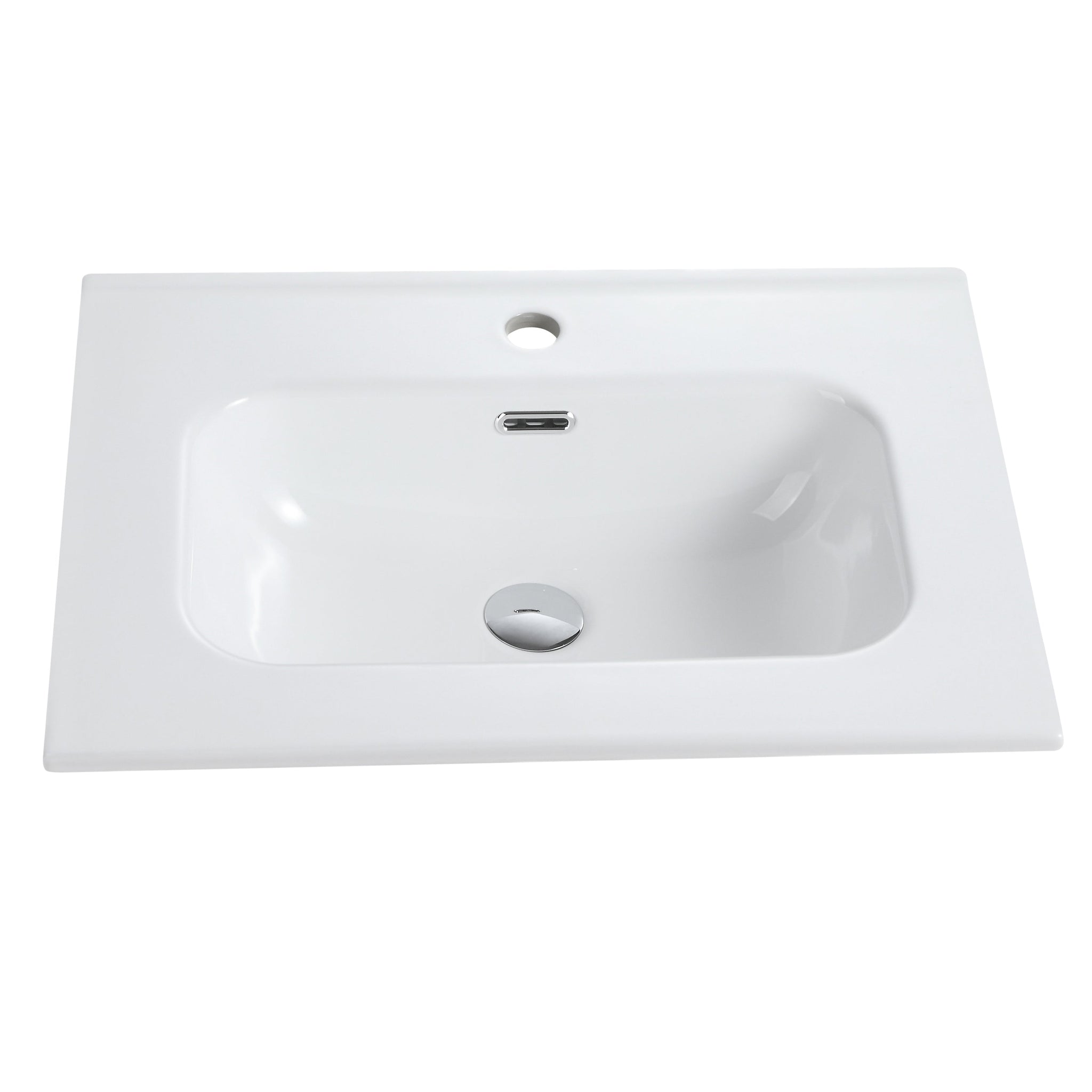 Glossy White Ceramic Integrated Sink by HouseOfZazla
