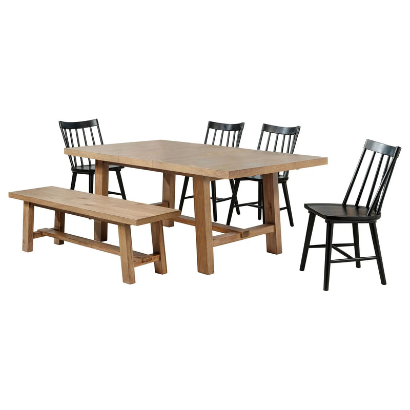 Middleton 6-piece Extension Leaf Dining Set Brown and Black by Unique Piece Furniture