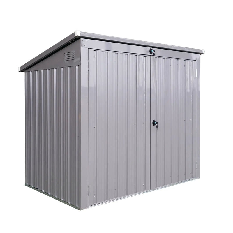 Garbage Bin Shed Stores 2 Trash Cans Metal Outdoor Bin Shed For Garbage Storage by HouseOfZazla