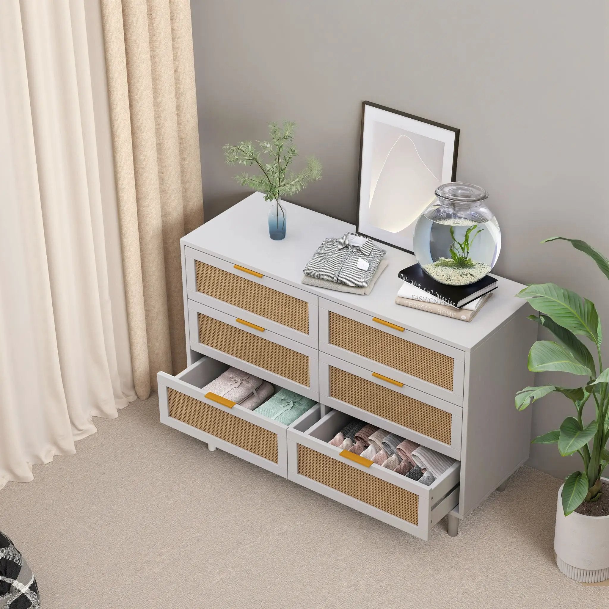 6 Drawer Storage Modern Cabinet For Bedroom by Unique Piece Furniture