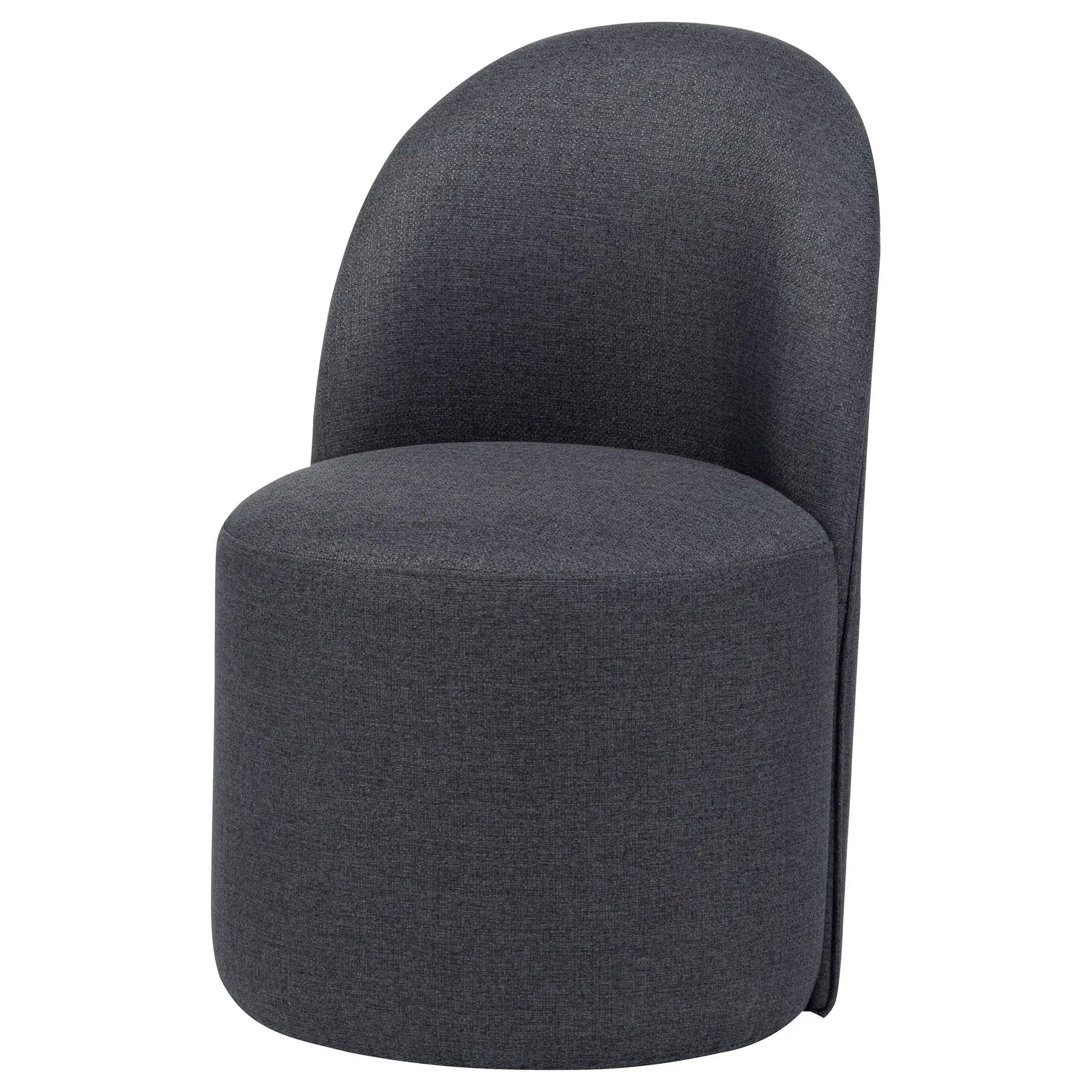Aubrey Upholstered Barrel Dining Side Chair Charcoal (Set of 2) by Unique Piece Furniture
