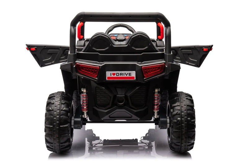 12V7A*2 30W*4 Four-Wheel Drive Seat One Button Start, Forward And Backward, High And Low Speed, Music, Front Light, Power Display, Two Doors Can Open, 2.4G R / C, Seat Belt Four Wheel Absorber by HouseOfZazla