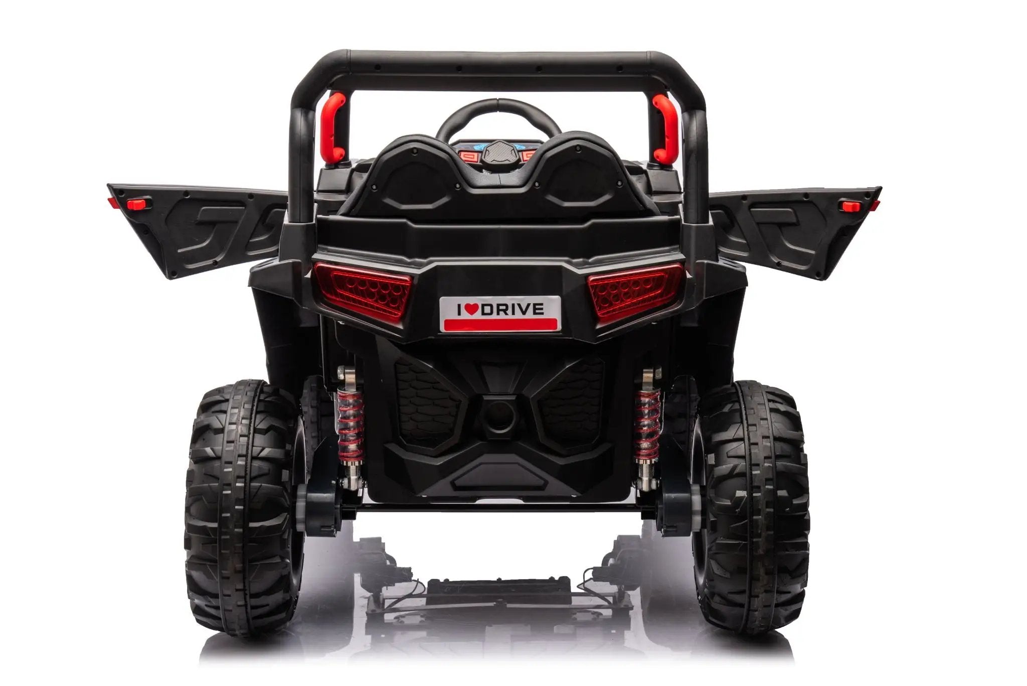 12V7A*1 30W*4 Four-Wheel Drive Seat One Button Start, Forward And Backward, High And Low Speed, Music, Front Light, Power Display, Two Doors Can Open, 2.4G R / C, Seat Belt Four Wheel Absorber by HouseOfZazla