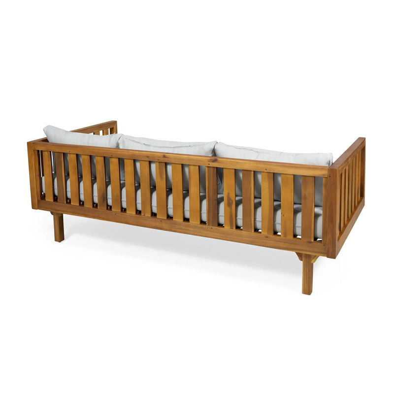 Claremont 3 Seater Daybed Teak Acacia Wood Water Resistant Cushions by HouseOfZazla