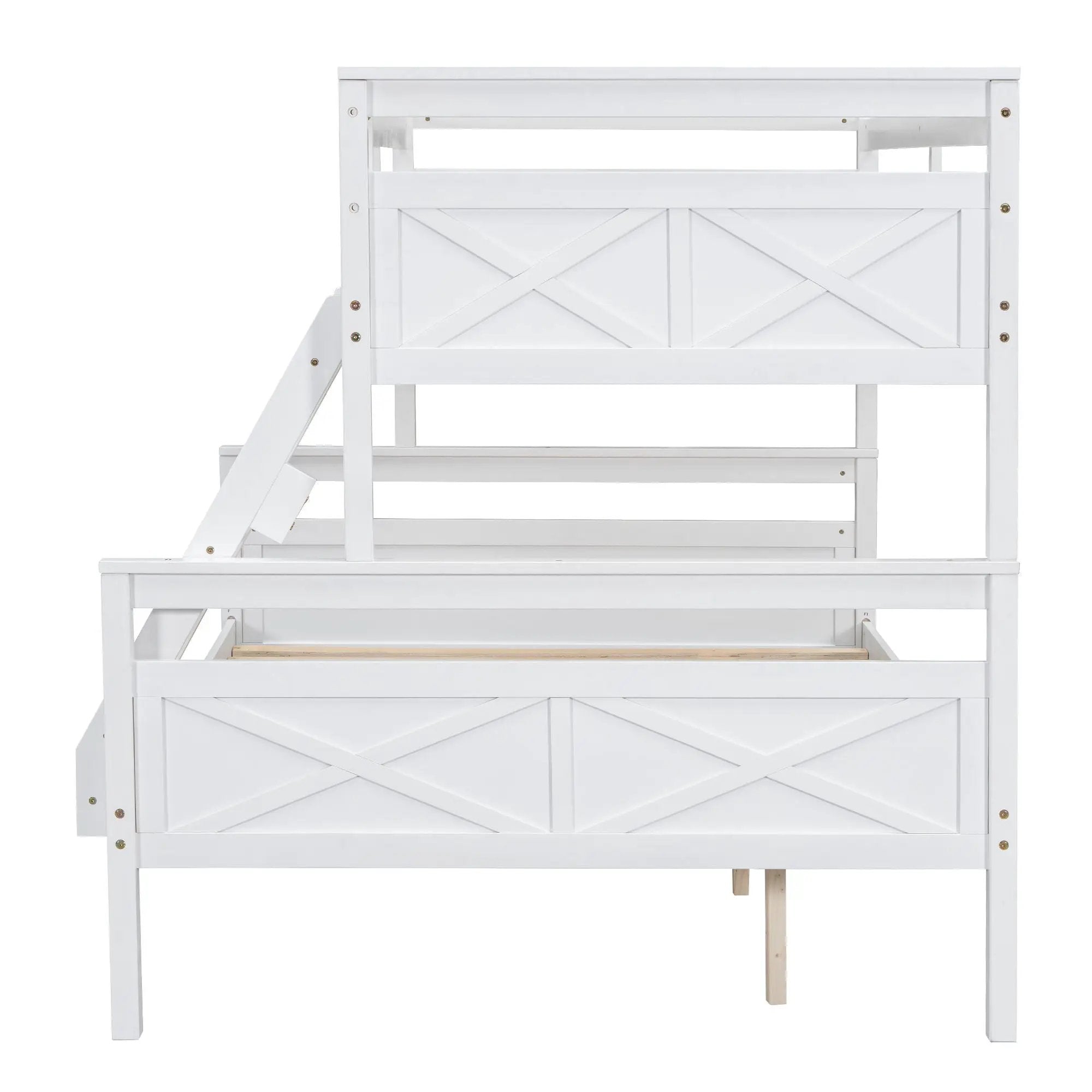 Bunk Bed With Ladder And Safety Guardrail