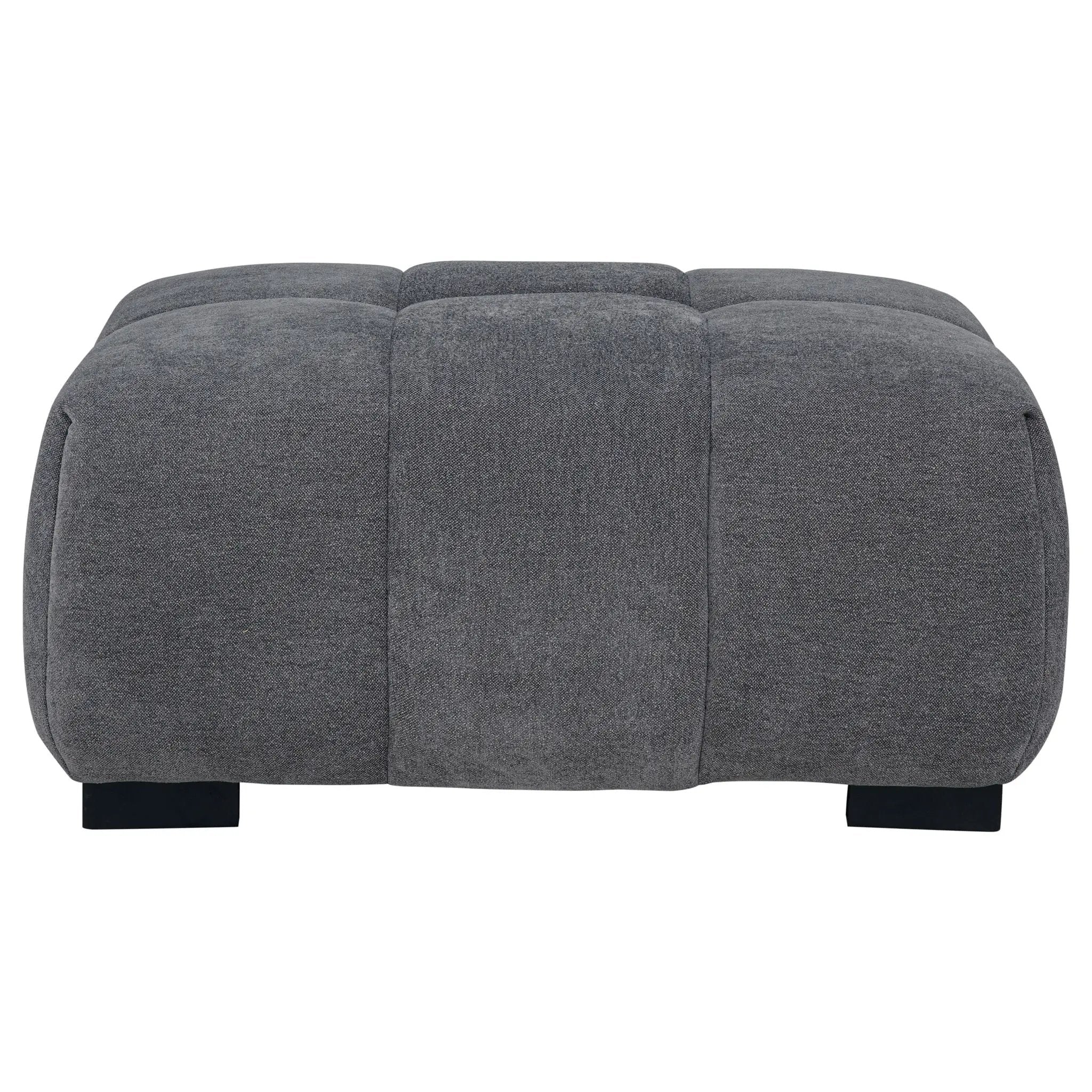 Octavia Upholstered Rectangular Ottoman Charcoal Grey by Unique Piece Furniture