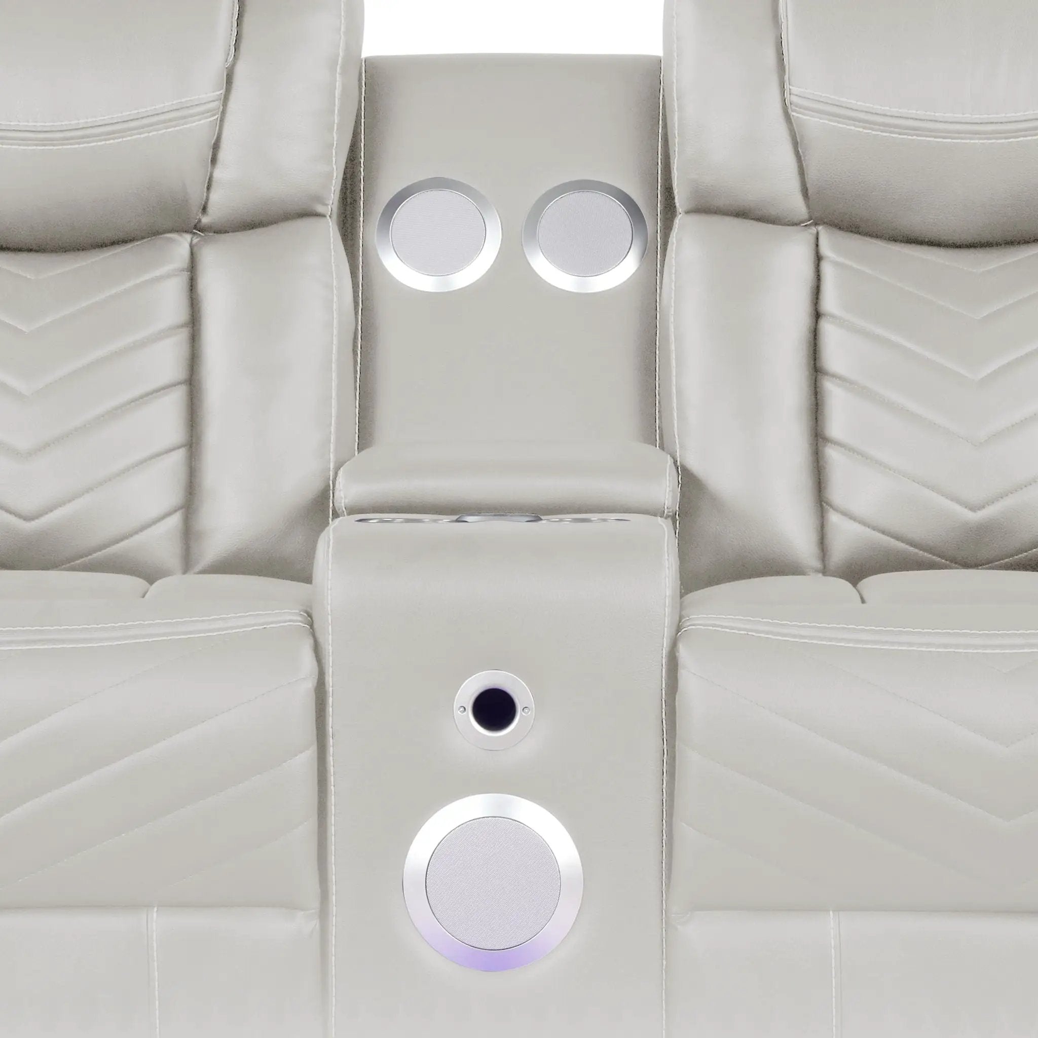 Challenger LED Power Recliner Loveseat With Console