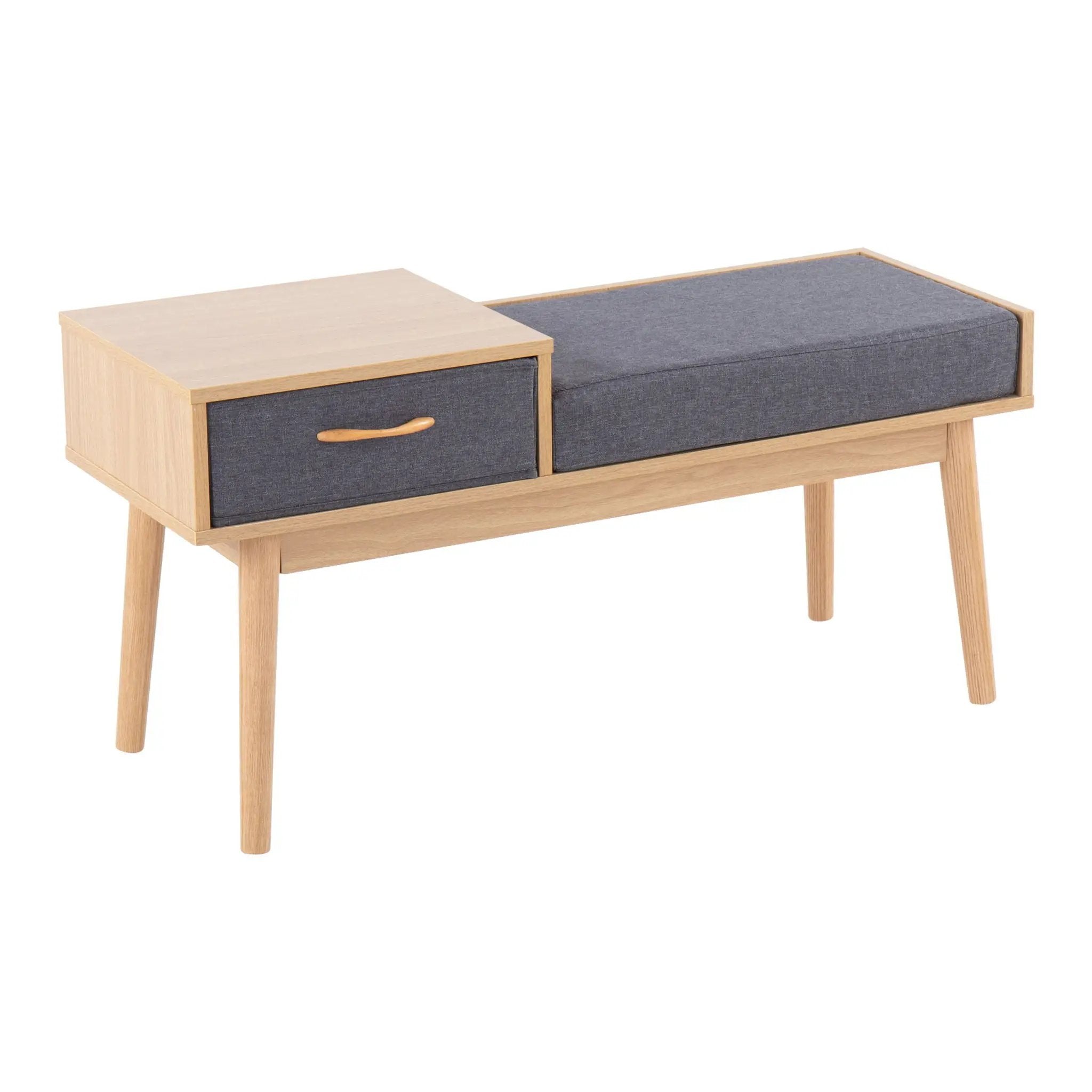 Telephone Contemporary Bench With Pull Out Drawer by Unique Piece Furniture