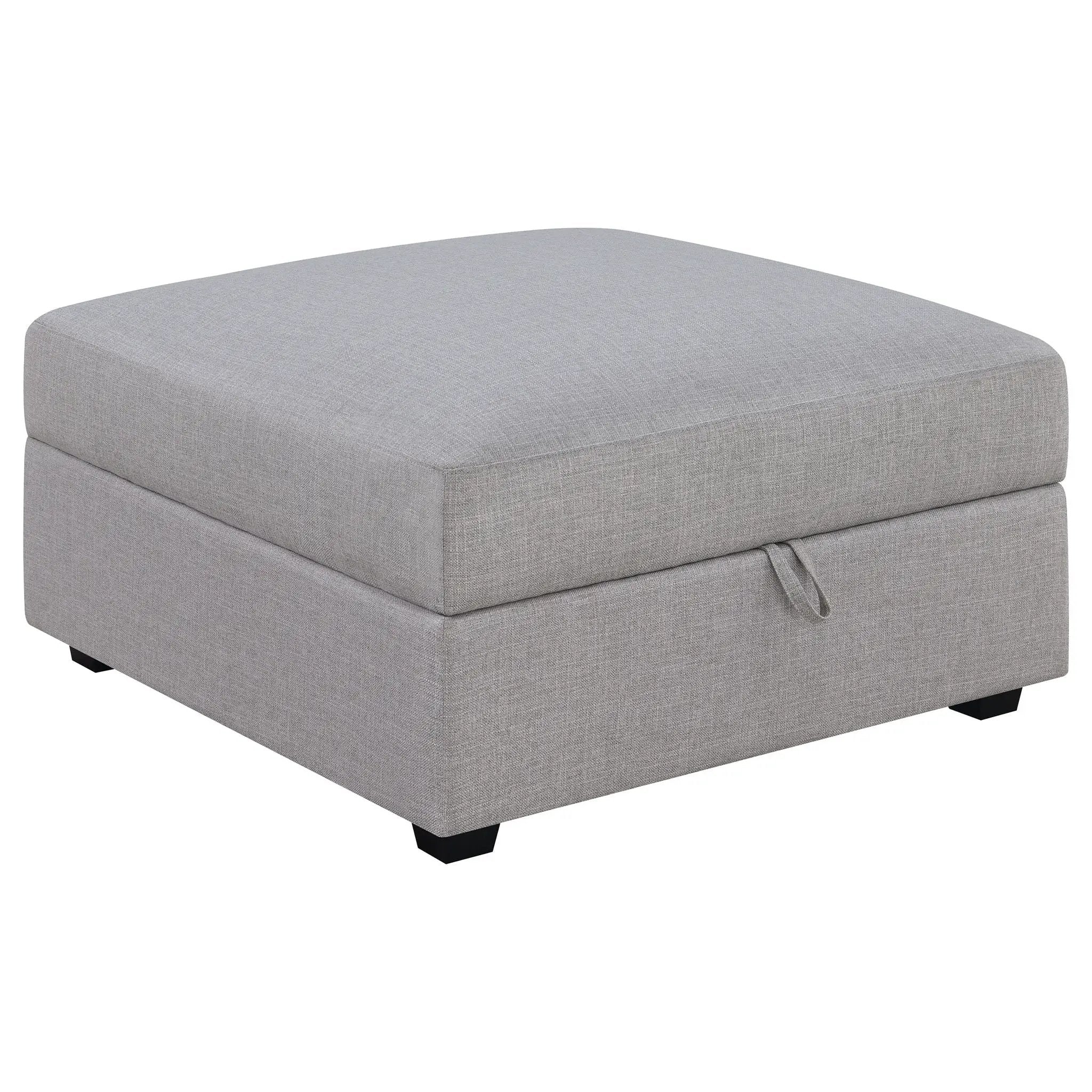Austin - Square Upholstered Ottoman - Gray by HouseOfZazla