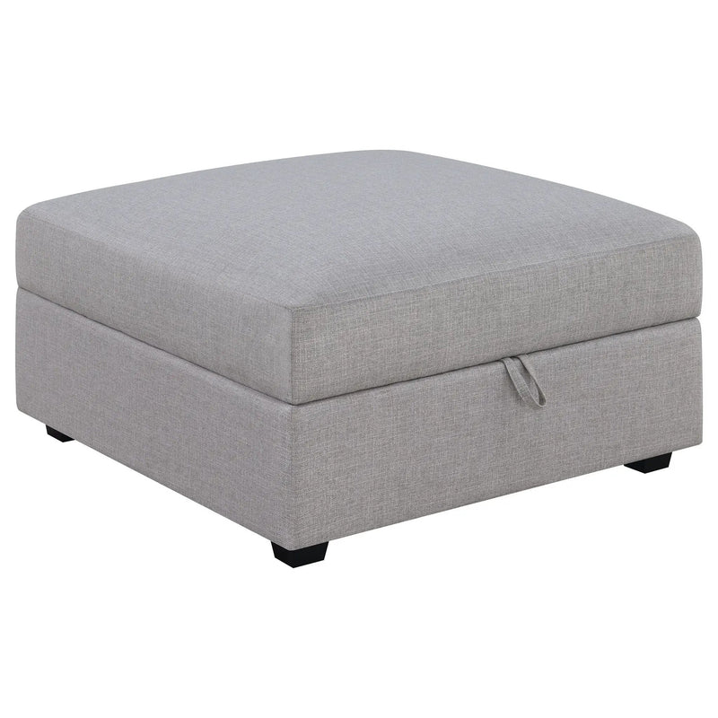 Austin - Square Upholstered Ottoman - Gray by HouseOfZazla