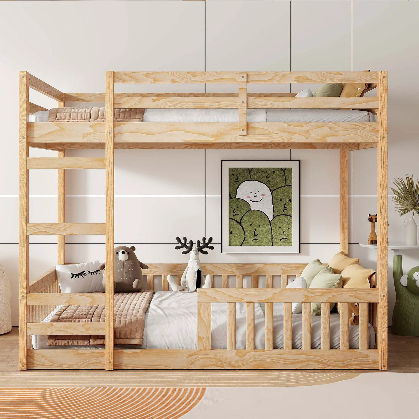 Stylish Bunk Bed With Ladder And Guardrails by HouseOfZazla
