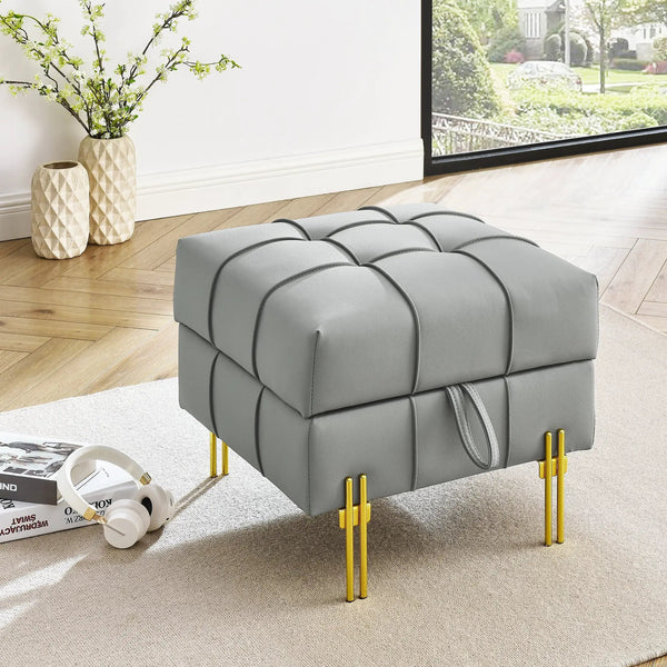 22 Inches Anti-Scratch Leather Storage Ottoman