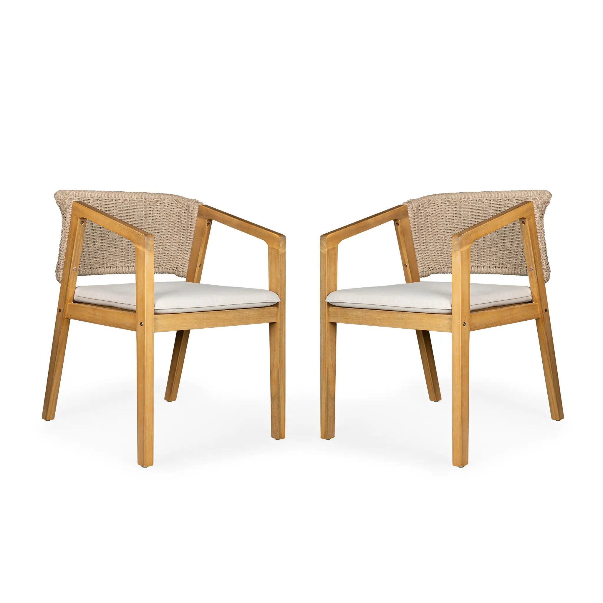 Patio Dining Chair (Set of 2) - Light Teak by HouseOfZazla
