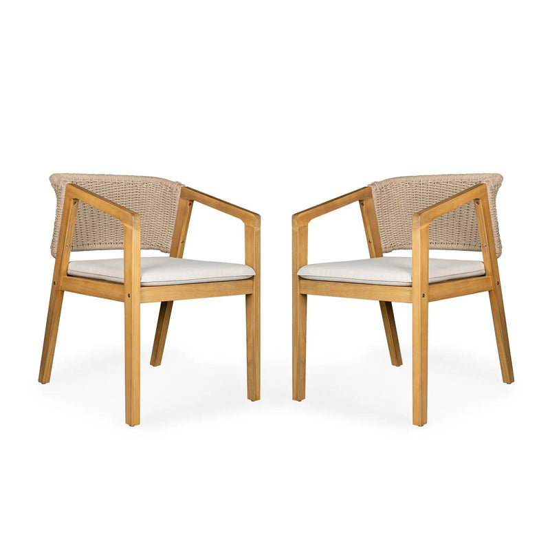 Patio Dining Chair (Set of 2) - Light Teak by HouseOfZazla