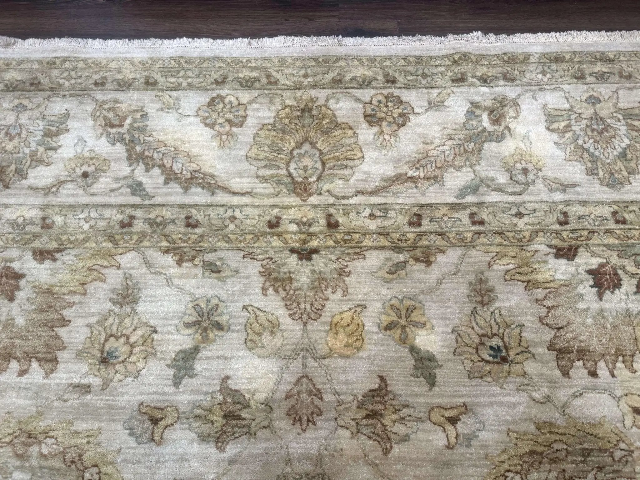 Palace Size Rug 12x15, Neutral Light Colors, Oat, Peshawar Chobi Oushak Rug, Handmade Wool Rug by Jewel Rugs