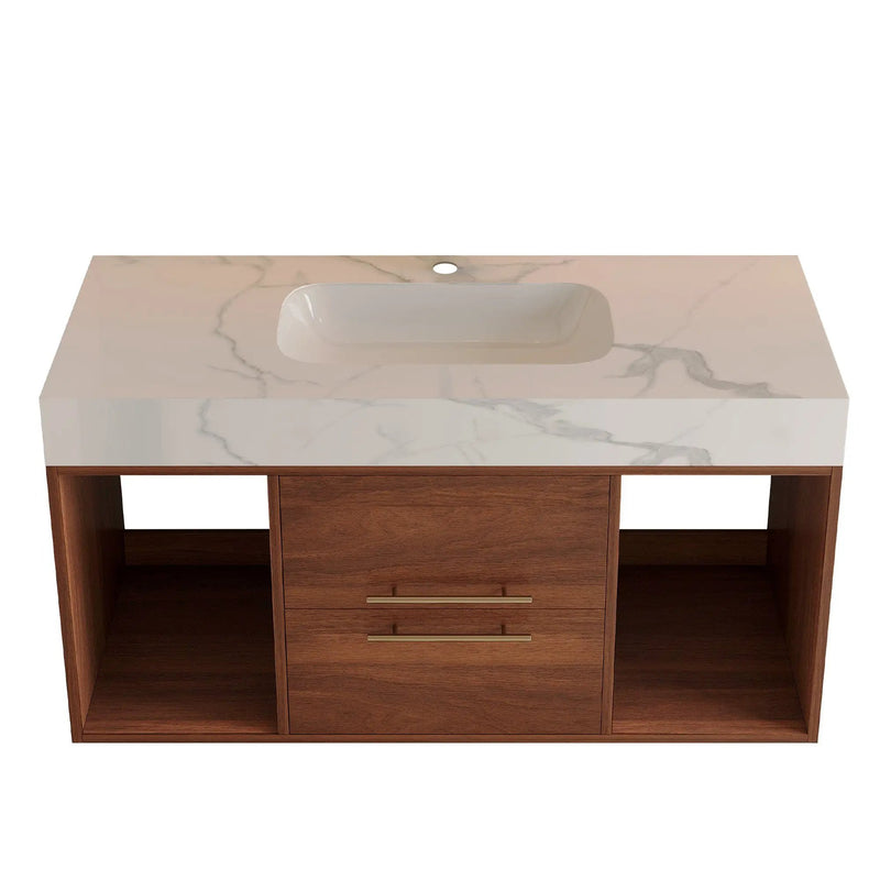 39.4" Floating Bathroom Vanity with Ceramic Sink by HouseOfZazla