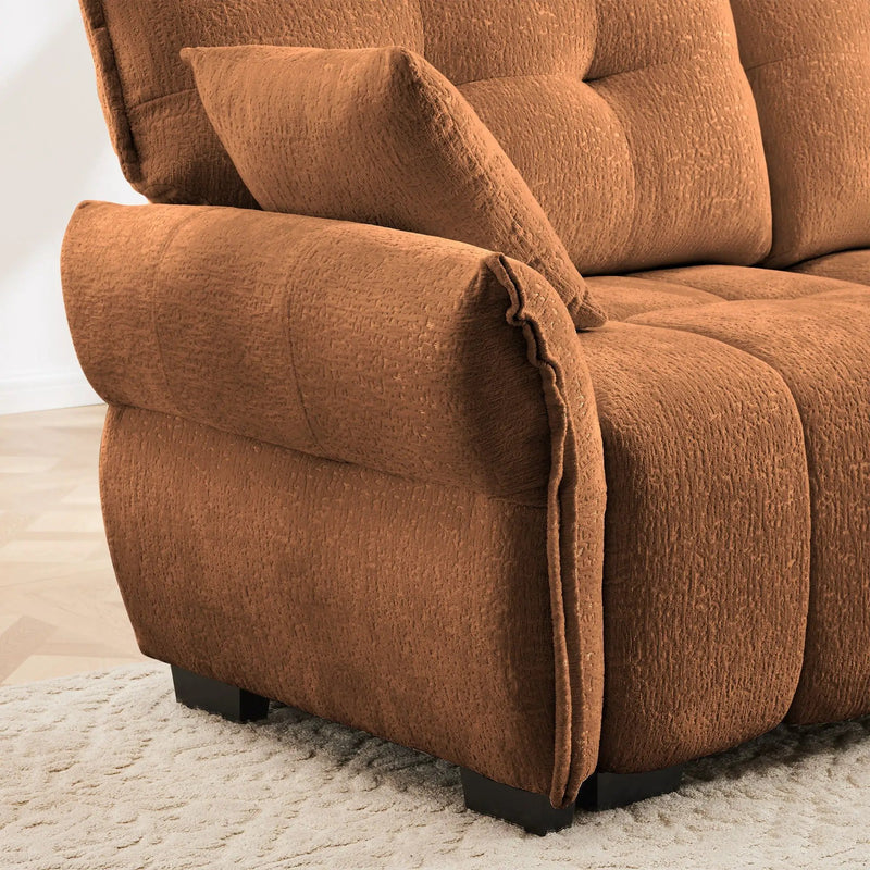 Sofa Set With Ottoman And Pillows, Textured, High Resilience Cushions by HouseOfZazla