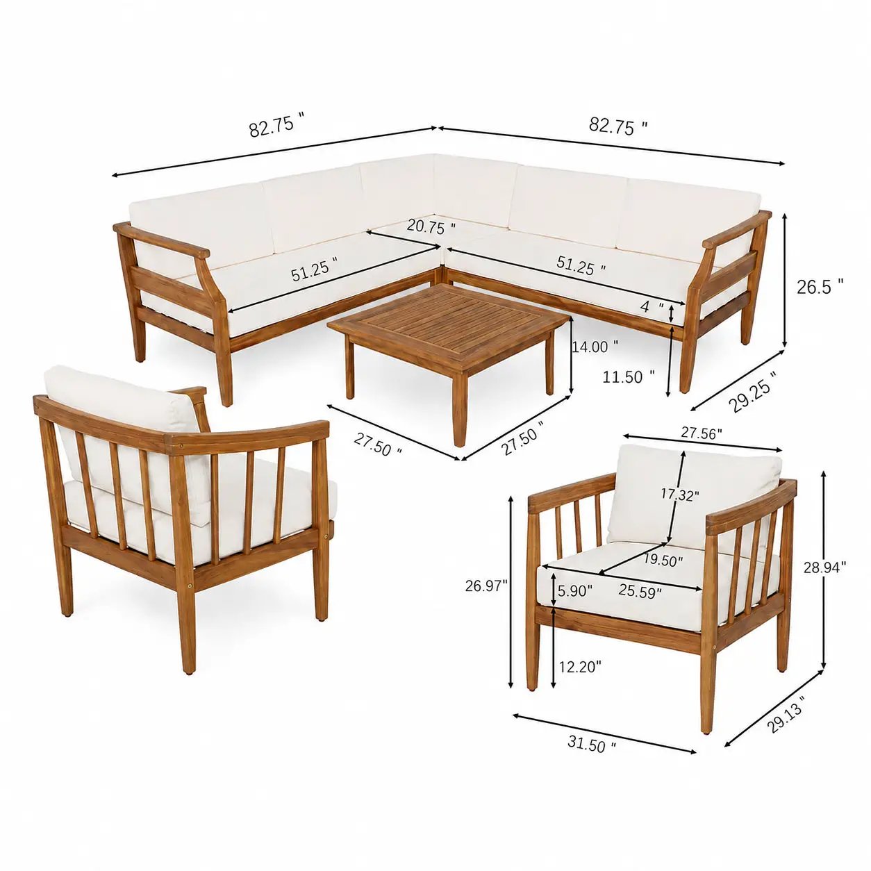 7-Seat Patio Conversation Set by HouseOfZazla