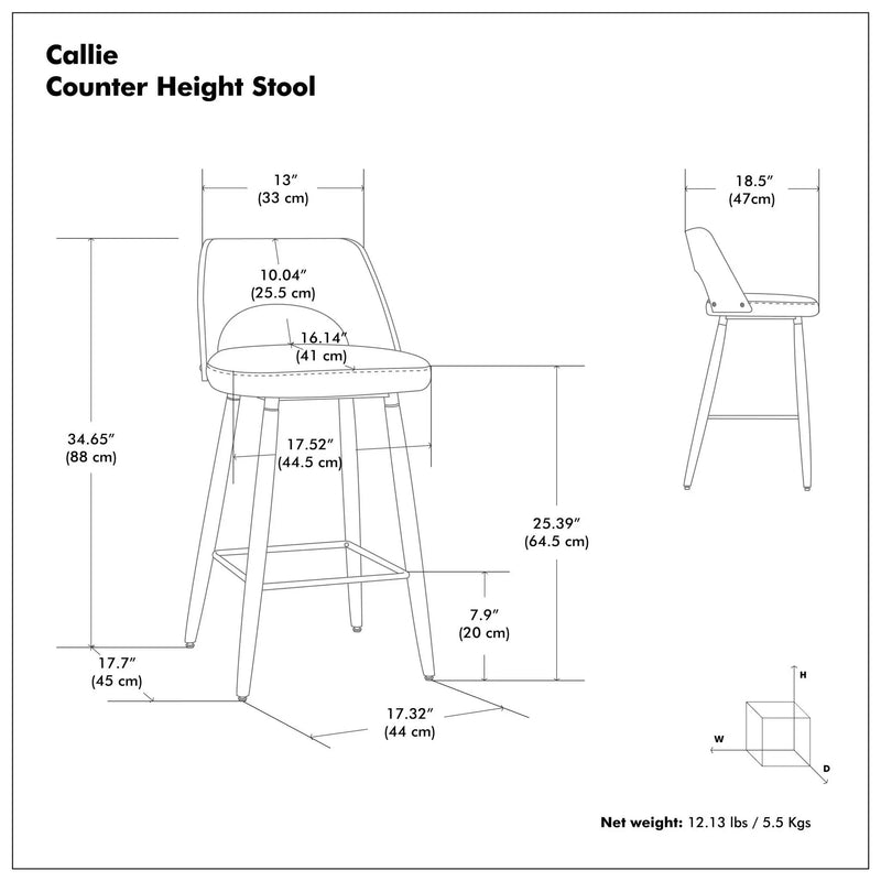 Callie - Upholstered Counter Height Stool (Set of 2) by Unique Piece Furniture