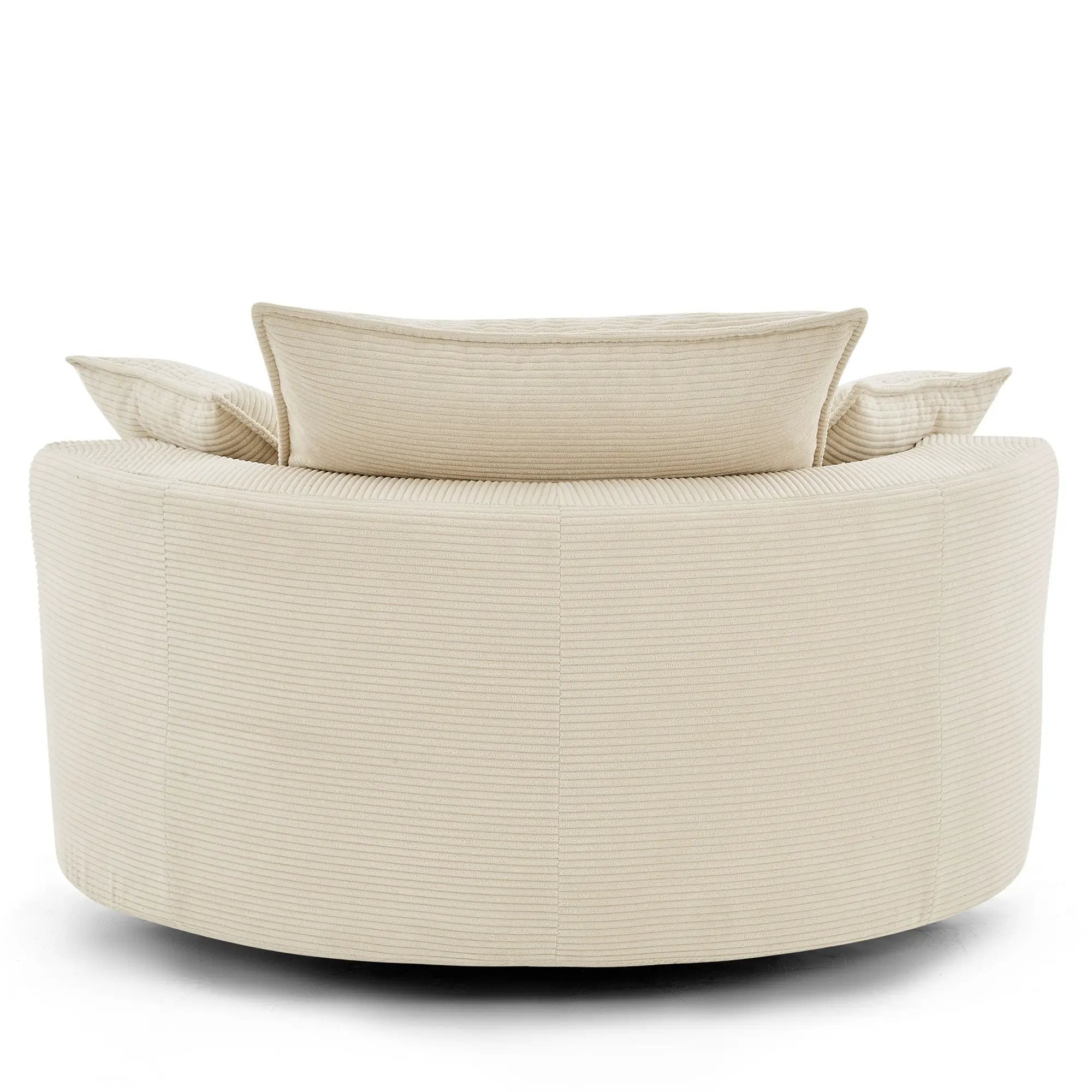 360° Swivel Accent Barrel Chair With Dual Layer Cushion And 3 Removable Pillows by HouseOfZazla