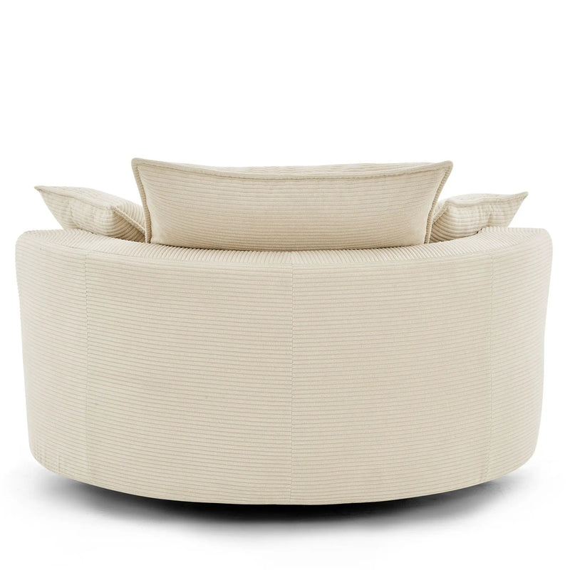 360° Swivel Accent Barrel Chair With Dual Layer Cushion And 3 Removable Pillows by HouseOfZazla