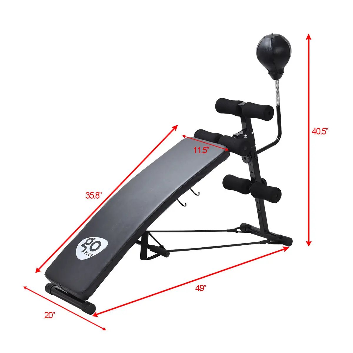 Adjustable Incline Curved Workout Fitness Sit Up Bench by DirectDeals