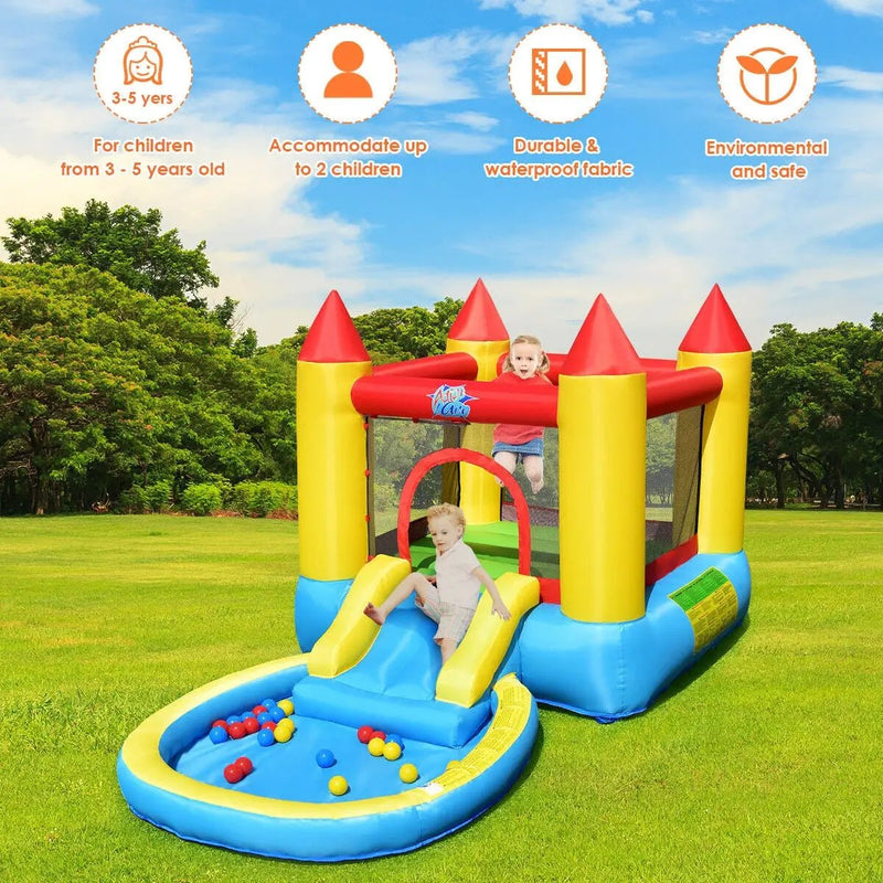 Inflatable Kids Slide Bounce House with 580w Blower by DirectDeals