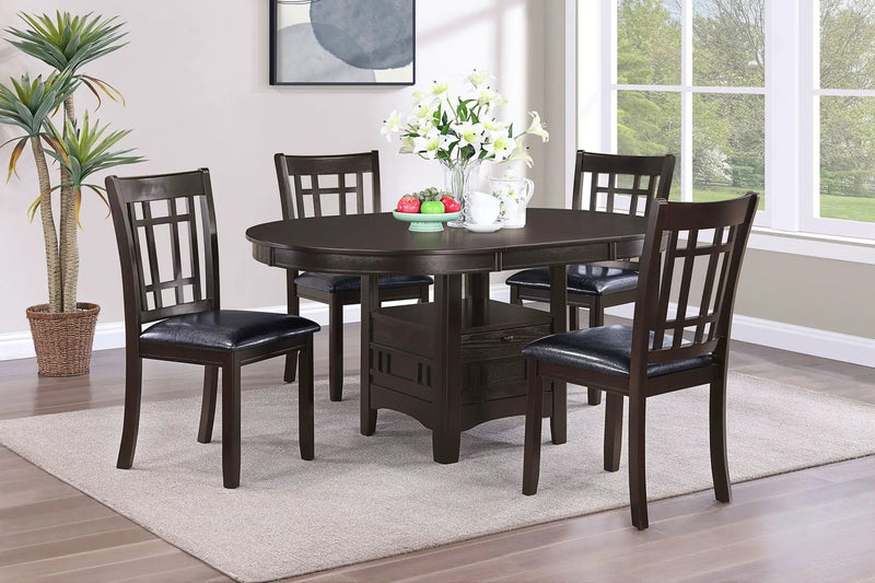 Lavon Oval 60-inch Wood Extension Leaf Dining Table Espresso by Unique Piece Furniture