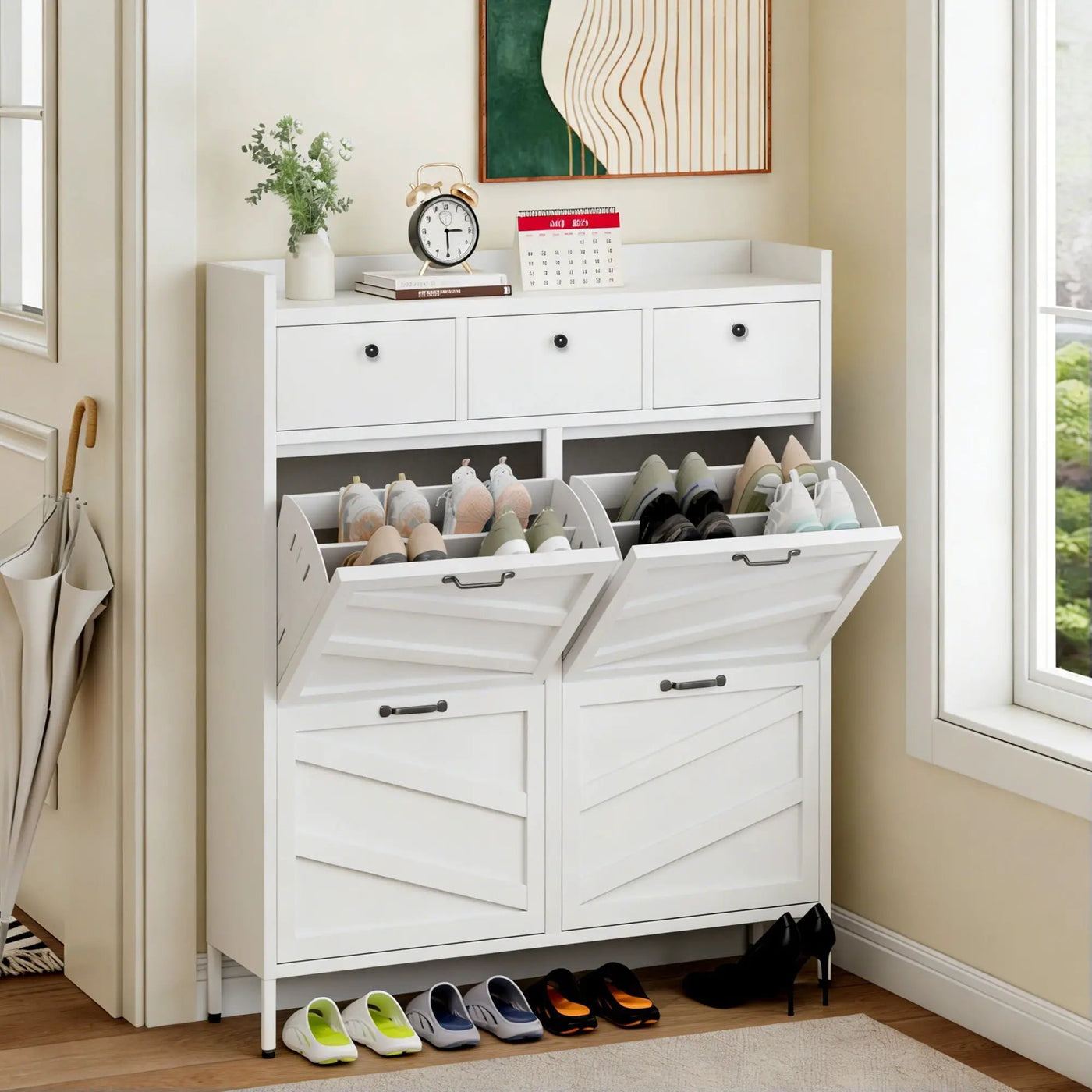 Shoe Cabinet With Flip Drawers by HouseOfZazla