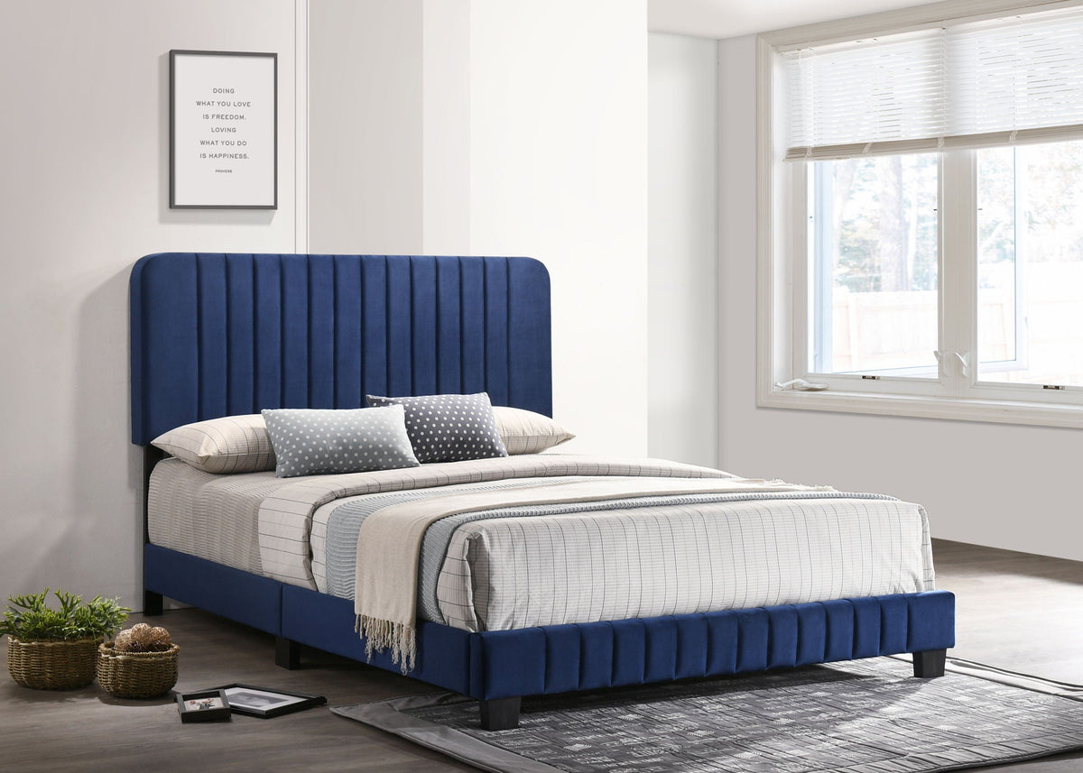 Channel Tufted Upholstered Bed with Plush Panel Design - Multiple Colors, photo 8 of 40