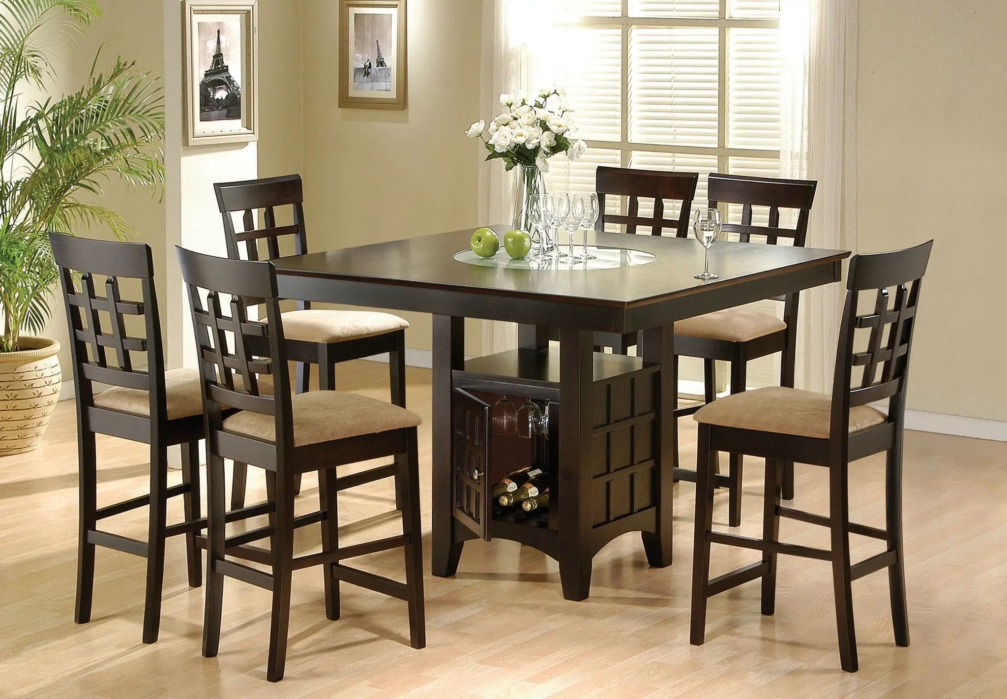 Gabriel 7-piece Square Counter Height Dining Set Cappuccino by Unique Piece Furniture