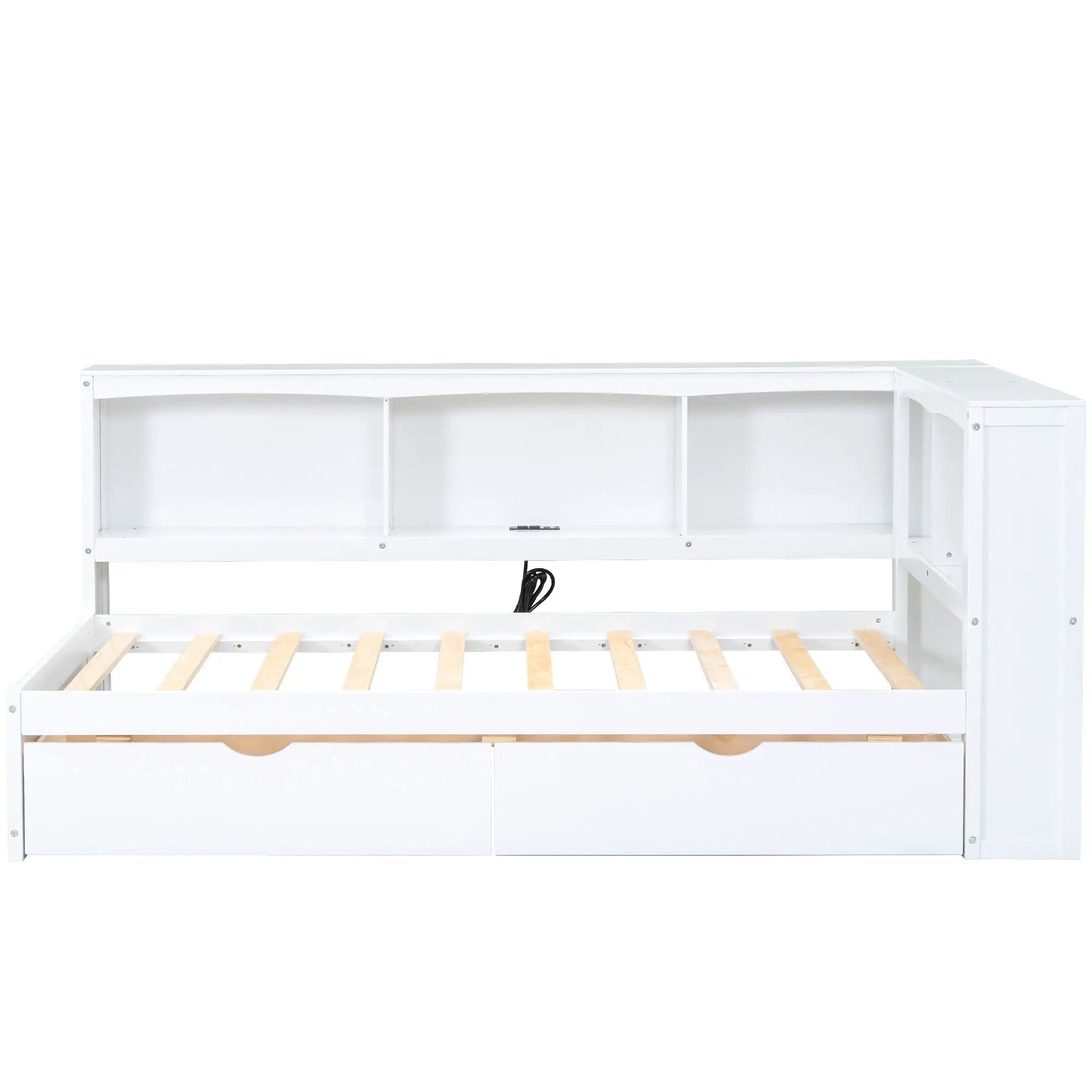 Daybed With 2 Storage Drawers, Storage Cabinets, USB Ports by Unique Piece Furniture