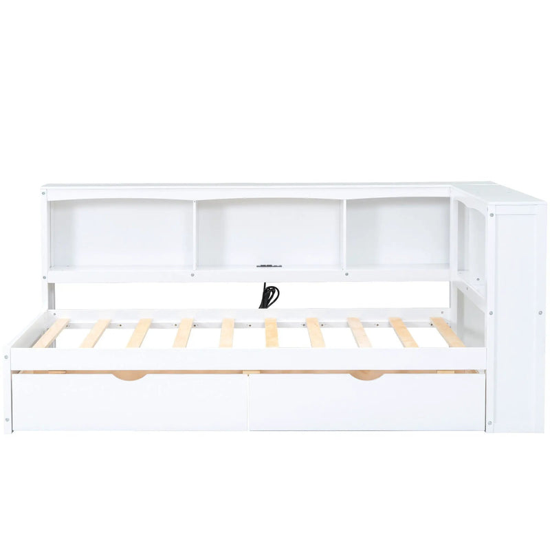 Daybed With 2 Storage Drawers, Storage Cabinets, USB Ports by Unique Piece Furniture