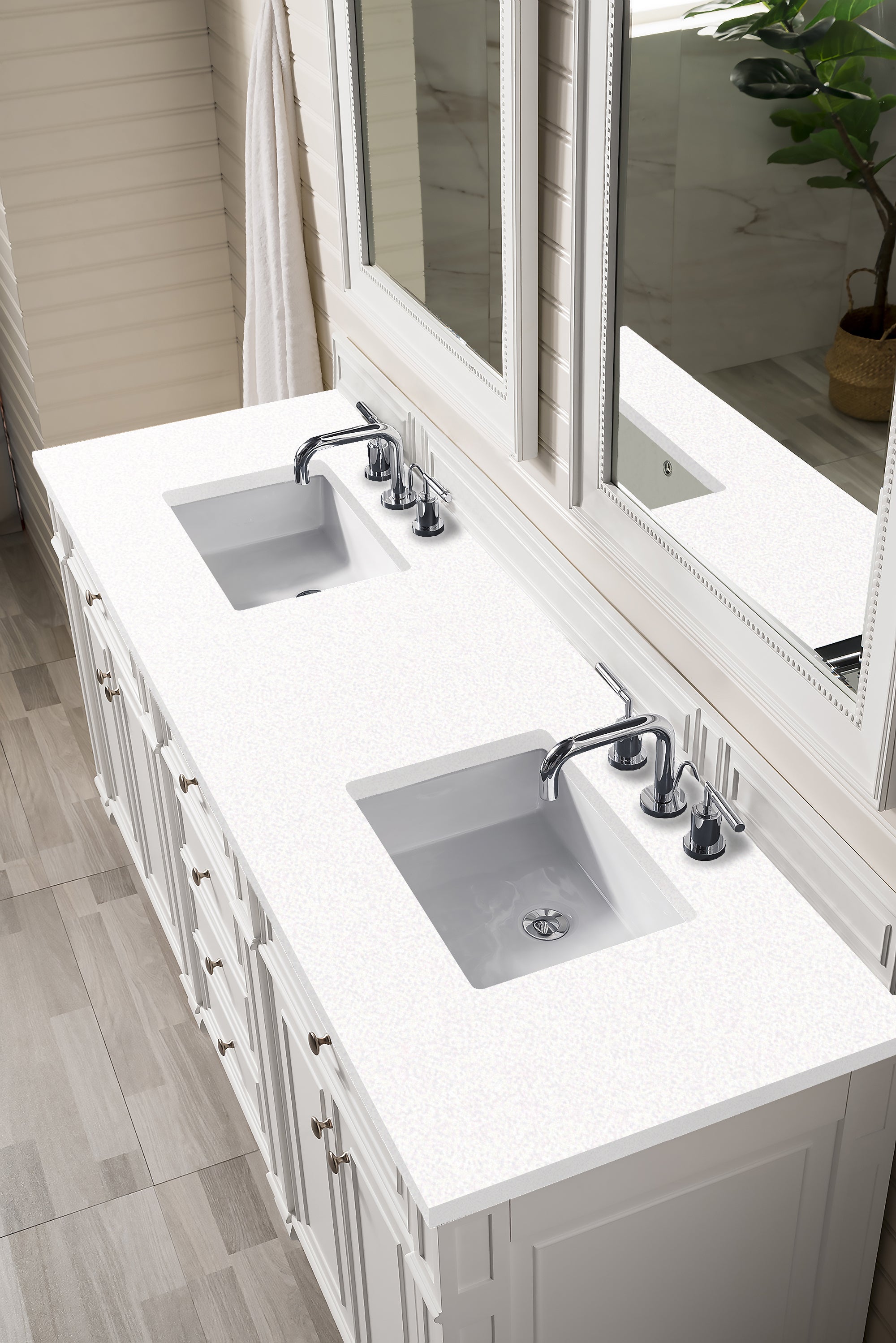James Martin Bristol 72" Double Bathroom Vanity, Bright White by James Martin