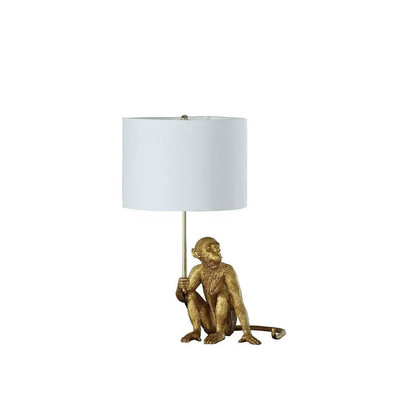 25.5" Golden Monkey Holding Polyresin Table Lamp by HouseOfZazla