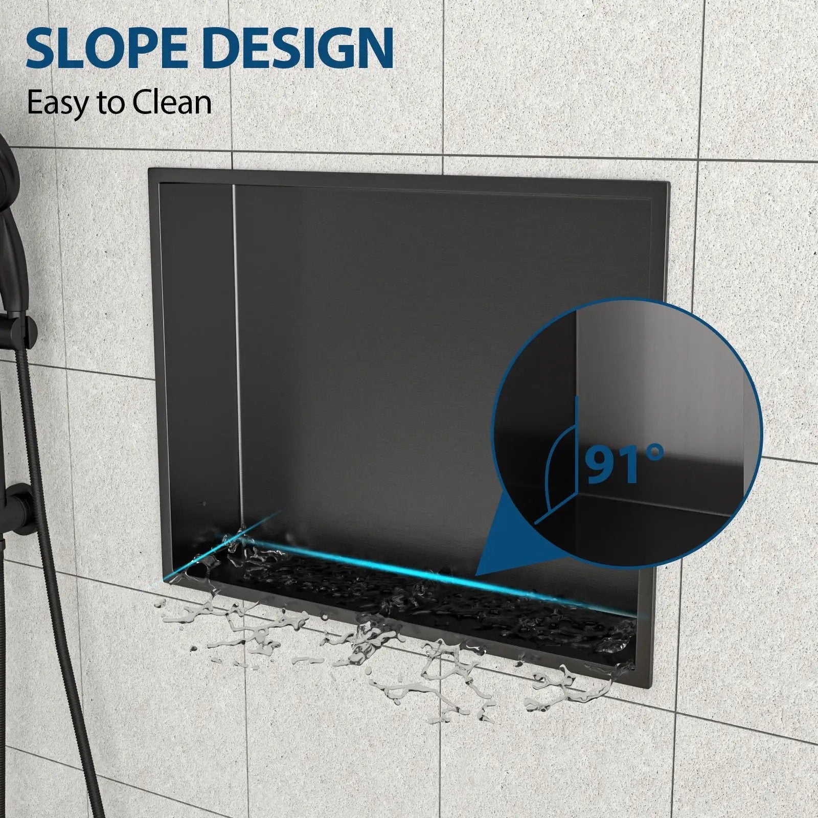 Stainless Steel Shower Niche With Seamless Design For Bathroom Storage by HouseOfZazla